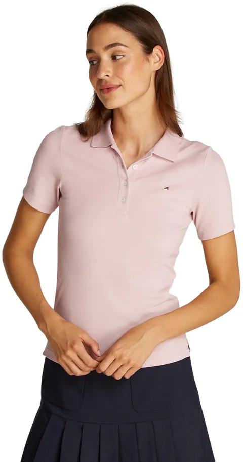 Tommy Hilfiger Maglietta Polo Maniche Corte Donna Slim Fit, Rosa (Foggy Pink), S