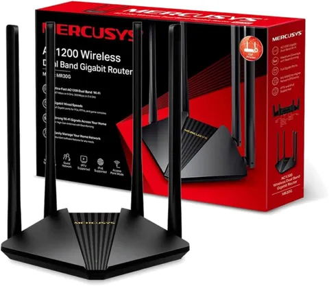 TP-Link Mercusys MR30G Router Ethernet Wi-Fi Dual Band AC1200 Wireless, Porta Gigabit, MU-MIMO, Supporto IPTV, IPv6, 802.11ac, Rete Ospiti, Installazione Semplice, 4 Antenne Esterne a 5dBi, WPS
