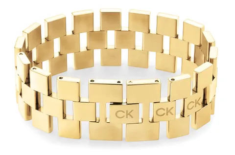 Calvin Klein Bracciale a Maglie da Donna Collezione GEOMETRIC in Oro Giallo - 35000244