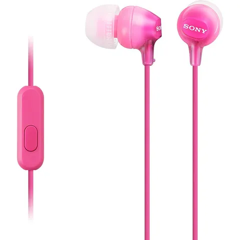 Sony MDR-EX15AP - Cuffie in-ear con microfono, Auricolari in silicone, Rosa