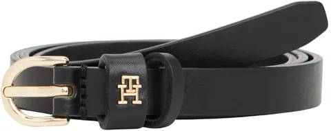 Tommy Hilfiger Donna Cintura Essential Effortless 1,5 cm Cintura in Pelle, Nero (Black)