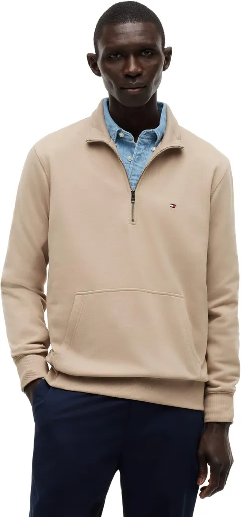 Tommy Hilfiger Uomo Felpa con Cerniera Essential Terry New con Colletto alla Coreana