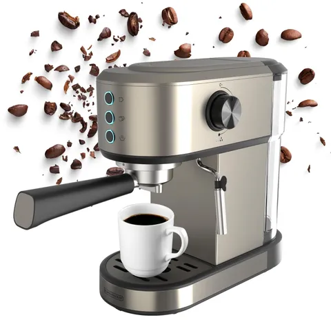 Black+Decker BXCO1350E - Cafetera Espresso 1350W | 20 Bar | Sistema Thermoblock | 1-2