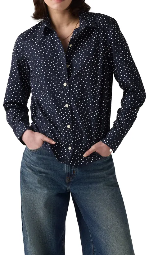 Levi's Camicia da Donna New Classic Fit con Colletto Bottoni, Marlo DOT_v2 Night S, L