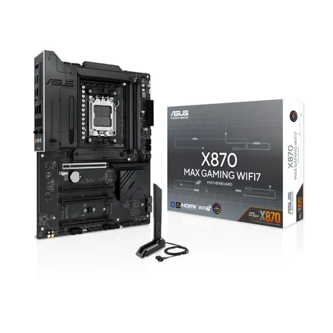 ASUS X870 MAX Gaming WIFI7, Scheda Madre AMD ATX, Slot DDR5, Nera