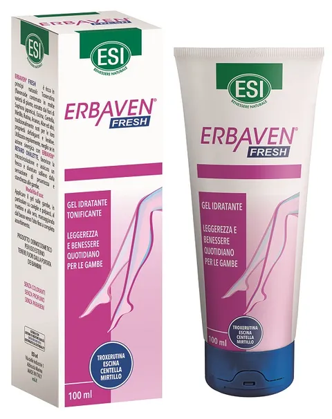 ESI, Erbaven Fresh Gel Idratante per Gambe Stanche e Gonfie, Rinfrescante e Tonificante
