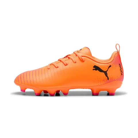 Puma Future 8 Play Fg/AG JrSoccer - Scarpe Unisex per Bambini, Heat Fire Puma Black