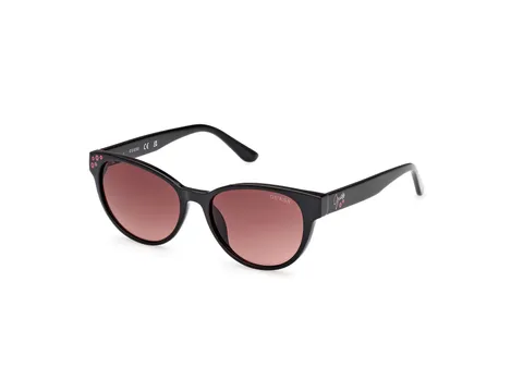 Guess Unisex Guess GU00128 01F Occhiali da sole Iniettato Nero Marrone Cat Eye Normale