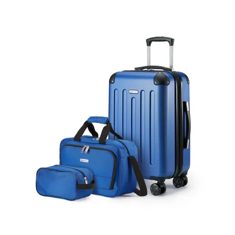 Amazon Basics Set di Valigie Rigide, 3 pezzi, Trolley, Borsa a mano, Borsa da viaggio