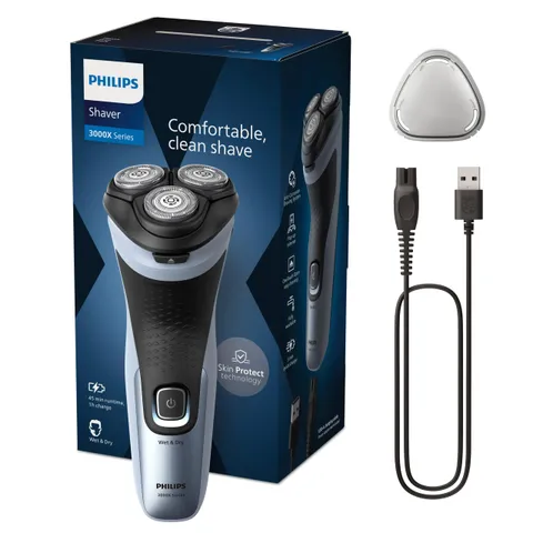 Philips Serie 3000X Rasoio Wet & Dry Blu