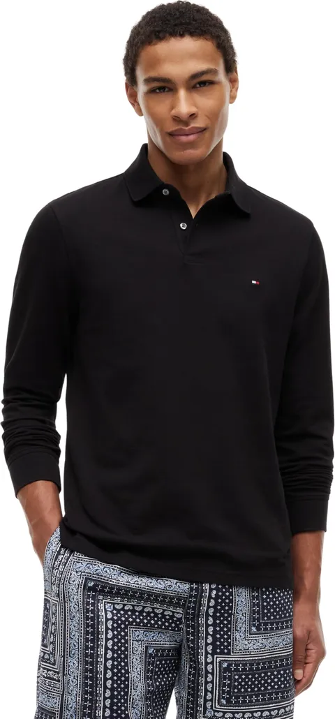 Tommy Hilfiger Uomo Maglietta Polo Maniche Lunghe Regular Fit con Chiusura a Bottoni