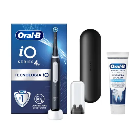Oral-B iO 4 Spazzolino Elettrico Nero + Kit