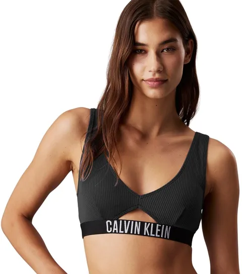 Calvin Klein Donna Top Bikini Bralette Imbottitura Estraibile, Nero (Black), M