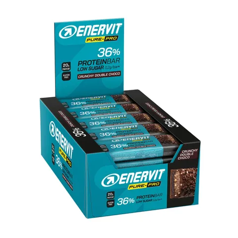 Enervit Pure-Pro Protein Bar 36% Crunchy Double Choco, Barretta Proteica, Copertura
