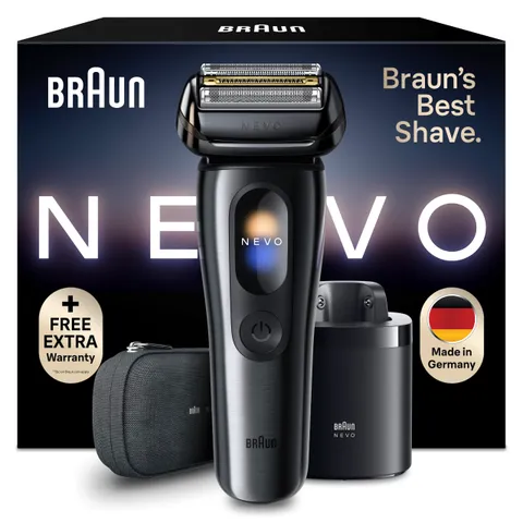 Braun NEVO Rasoio Elettrico Barba, Custodia Da Viaggio, NEVO11015C, Grafite