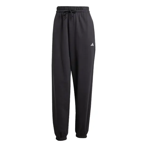 adidas Donna Essentials Small Logo French Terry Cuffed Pants, Black/White, S
