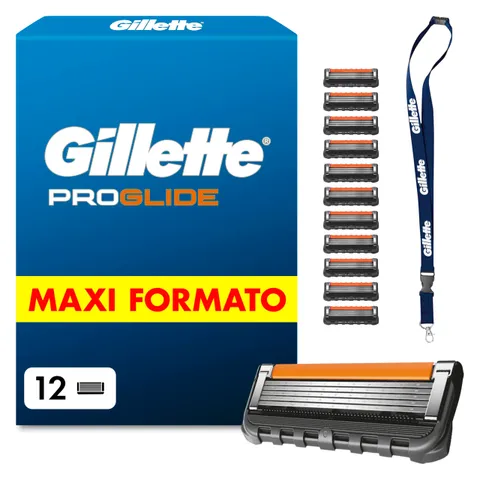 Gillette Proglide 12 Lametta Di Ricambio Per Rasoio Con Doppia Lubrificazione Prima E