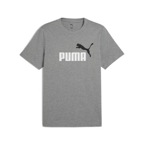 Puma Ess 2 Color No. 1 Logo Tee, Magliette Unisex - Adulto, Medium Gray Heather