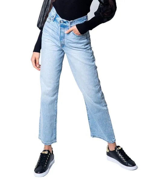 Levi's Ribcage Straight Ankle Jeans, Blu, 25W / 27L Donna