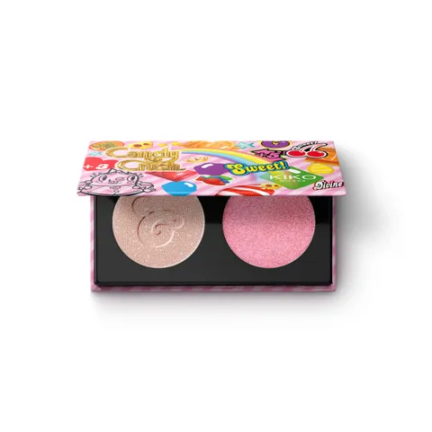 KIKO Milano Candy Crush™ Mega Blush & Highlighter Duo 01, Palette Viso Con Illuminante E