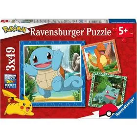 Ravensburger - Puzzle Bambini 5 Anni 3x49 Pezzi, Pokémon - Puzzle 5 Anni, Collezione