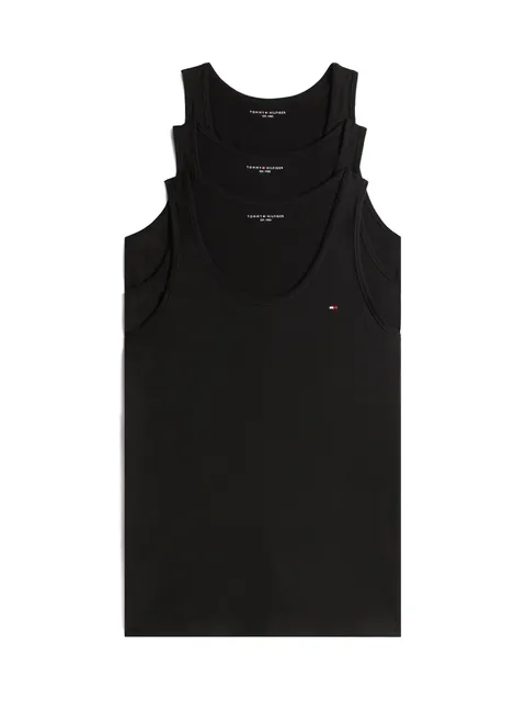 Tommy Hilfiger Uomo Canotte Confezione da 3 Scollo Rotondo, Nero (Black/Black/Black), M