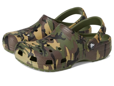Crocs Zoccolo Classico Mimetico Unisex per Bambini, Verde Militare Multicolore, 29/30 EU