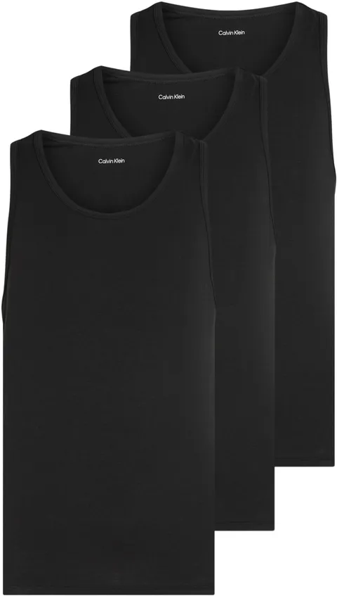 Calvin Klein Uomo Canotte Confezione da 3 con Scollo Rotondo, Nero (Black, Black, Black), S