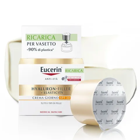 Eucerin Hyaluron-Filler + Elasticity Refill Crema Giorno SPF 30 50 ml, Ricarica di crema