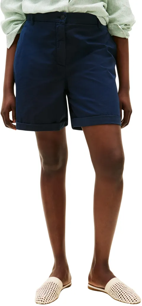 Tommy Hilfiger Donna Pantaloncini Chino Blend Lunghezza al Ginocchio, Blu (Dark Night