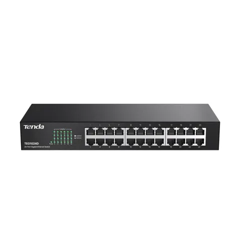 Tenda TEG1024D Switch Ethernet 24 Porte Gigabit, Switch Rete 10/100/1000 Mbps, Montaggio