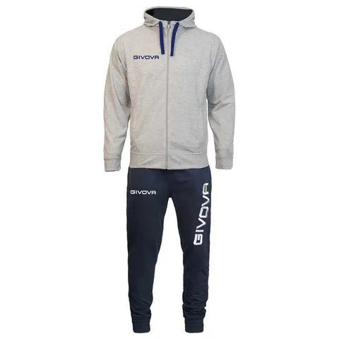 Givova TUTA KING Cotone Terry (Poker) Grigio/BLU Tg. M