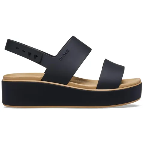 Crocs Brooklyn Low Wedge Matte Wrap Sandal 41-42 EU Black/Cashew