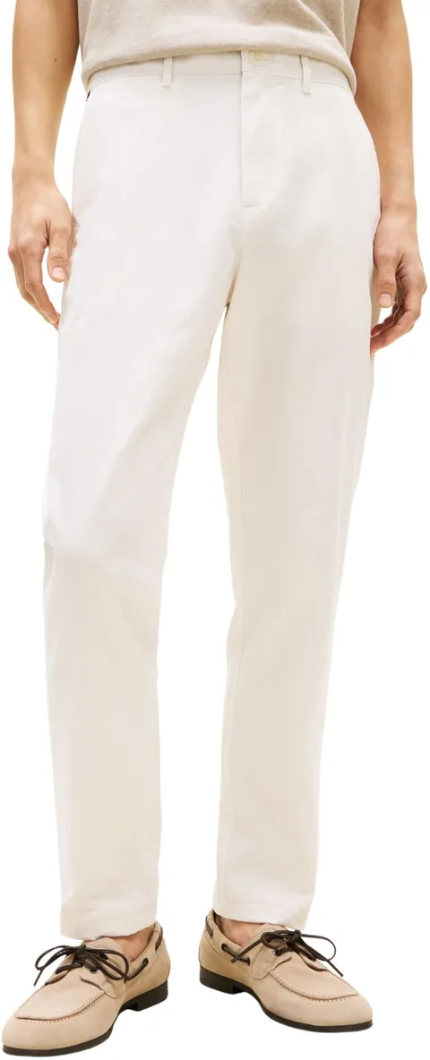 Tommy Hilfiger Uomo Pantaloni Chino Core Harlem Essential Twill Relaxed Fit, Avorio