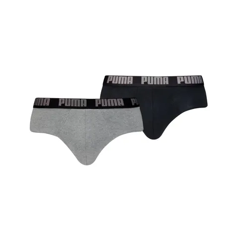 PUMA Everyday Briefs 2p, Slip Bikini Uomo, Grey Melange/Black - New, L