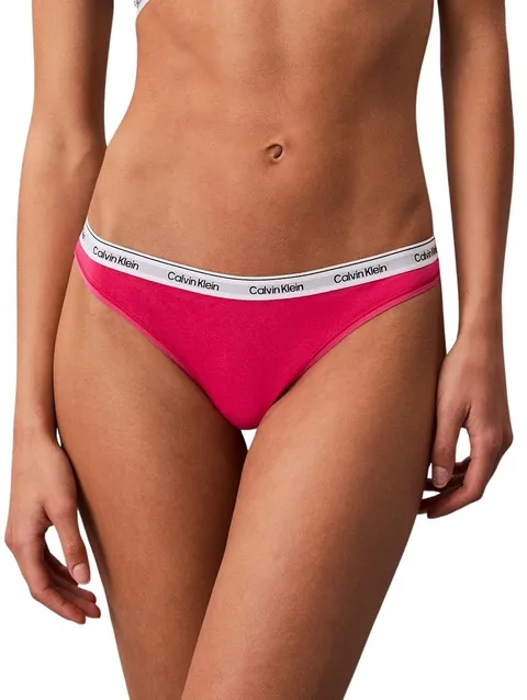 Calvin Klein Donna Perizoma con Fascia con Logo, Rosa (Vibrant Pink), L