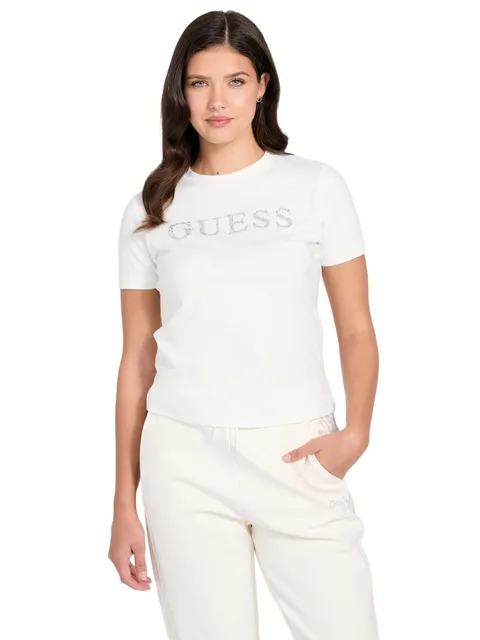 Guess Woman's T-Shirt Slim Fit T-Shirts Octavia RN SS T-Shirt M