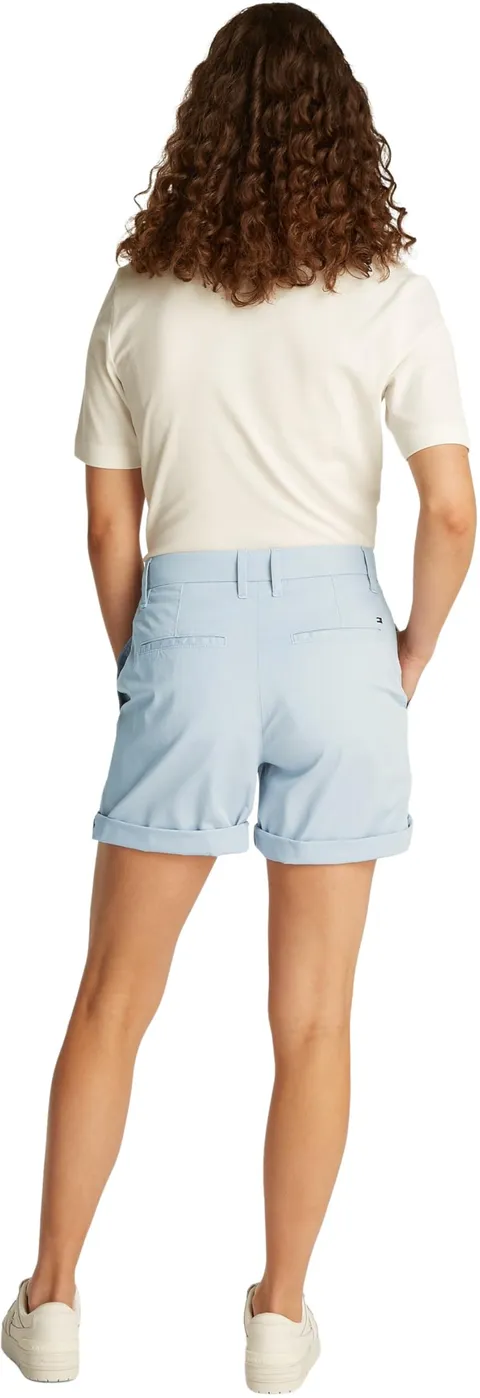 Tommy Hilfiger Pantaloncini Chino Donna Mom Fit, Blu (Breezy Blue), 44