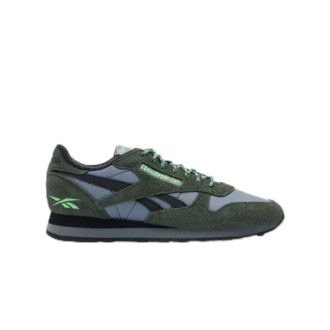 Reebok Unisex Classic Leather Sneaker, Dark Fog/Black/Grit Green, 40,5 EU, Dark Fog Black