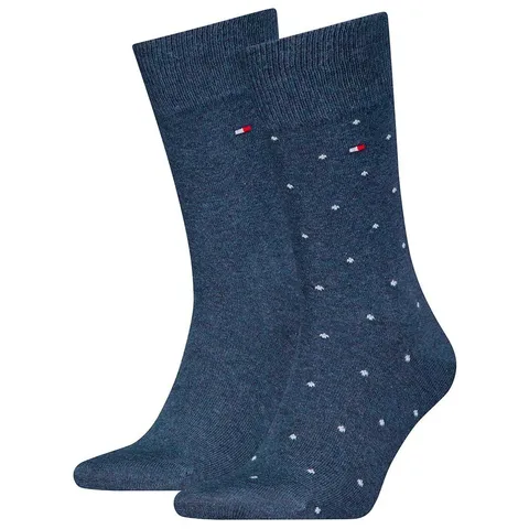 Tommy Hilfiger 8719965009202 Dots Classic Sock, Denim, 43-46 (confezione da 2) da uomo