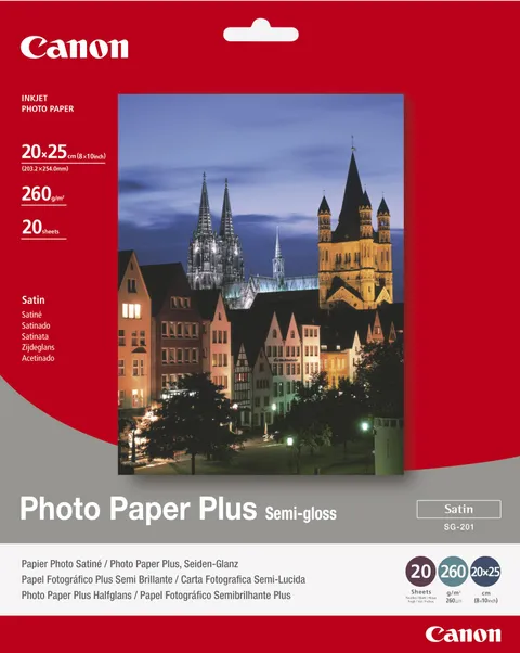 Canon SG-201 Carta Fotografica Semilucida Satinata Formato 20X25cm (20 fogli)