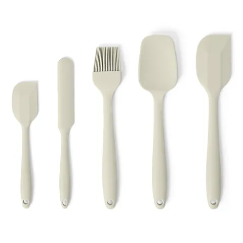 Amazon Basics Spatole in Silicone, Set di 5 Pezzi, Senza BPA, Resistenti al Calore e