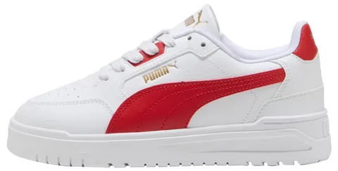 PUMA Shuffle Downtown Lo JR Sneaker, White-Candy Apple Gold, 3 UK, Puma Bianco Candy
