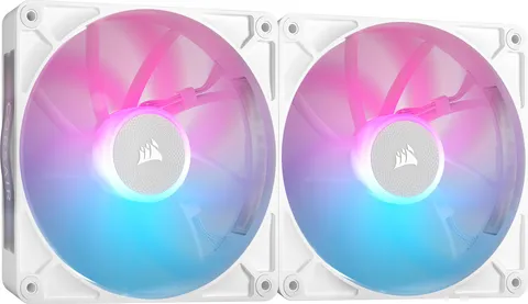 CORSAIR iCUE LINK RX140 RGB 140 mm Ventole PWM con Hub di Sistema iCUE LINK - Cuscinetto a Cupola Magnetica - Confezione Doppio - Bianco