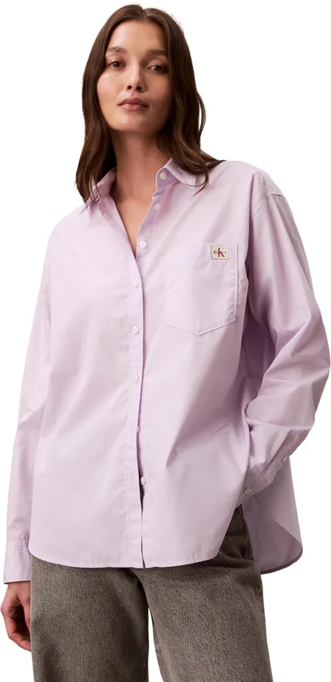 Calvin Klein Camicia da Donna in Popeline di Cotone Comoda Wove LV047F147G Altre Camicie, Multi, S