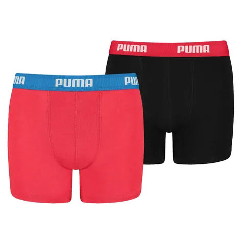 PUMA Everyday Basic Boxers 2P, Biancheria Intima, Bambini e ragazzi, Red/Blue, 128