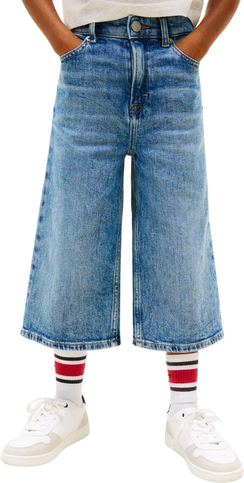 Tommy Hilfiger Bambina Pantaloncini in Jeans Mabel Vintage Wide Leg, Blu (Denim Medium