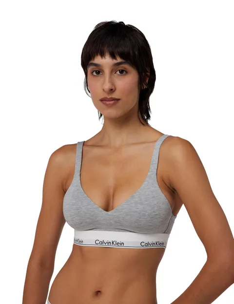 Calvin Klein Reggiseno a Bralette Donna Lift Elasticizzato, Grigio (Grey Heather), M