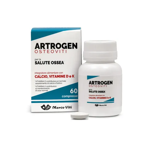 Artrogen OsteoViti, 60 Compresse da 1,2 g, Integratore Alimentare con Calcio, Vitamina D