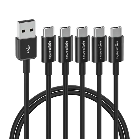Amazon Basics Cavo di ricarica rapida da USB-C a USB-A 2.0, velocità 480 Mbps